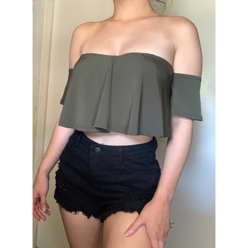 Army Green Crop Top